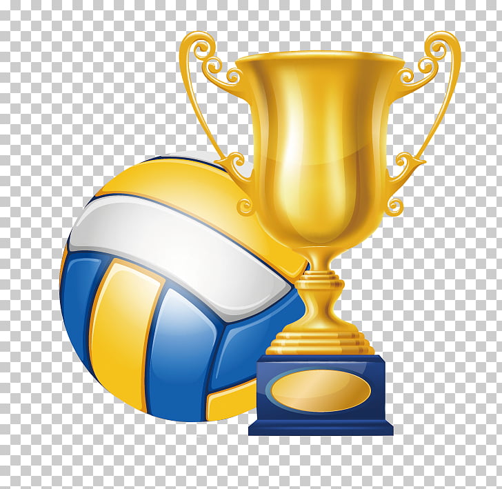 Volleyball trophy champion.