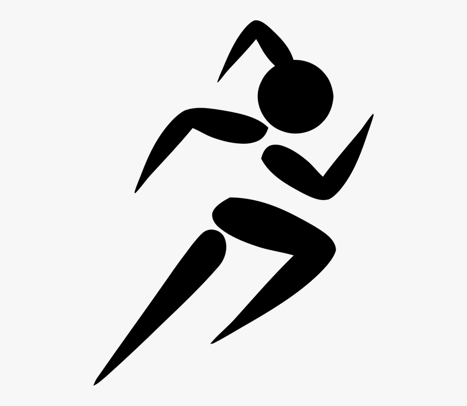 Runner Girl Pigtail Pictogram Female Sign Sport