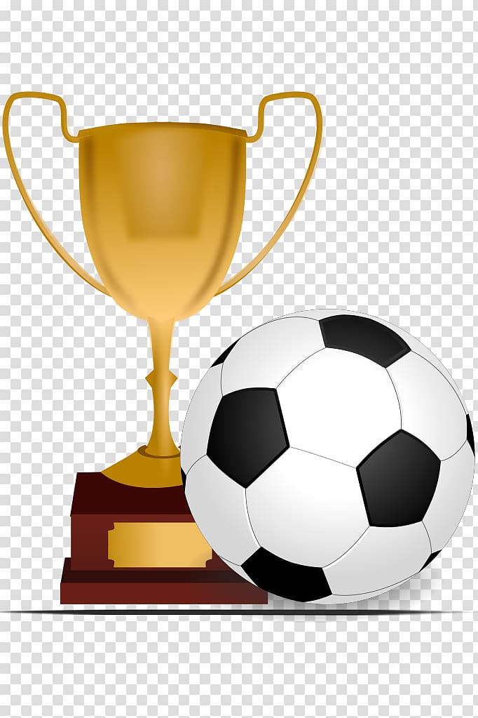 Soccer ball and trophy art, UEFA Champions League FIFA World