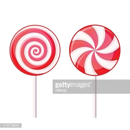 Round spiral candy.