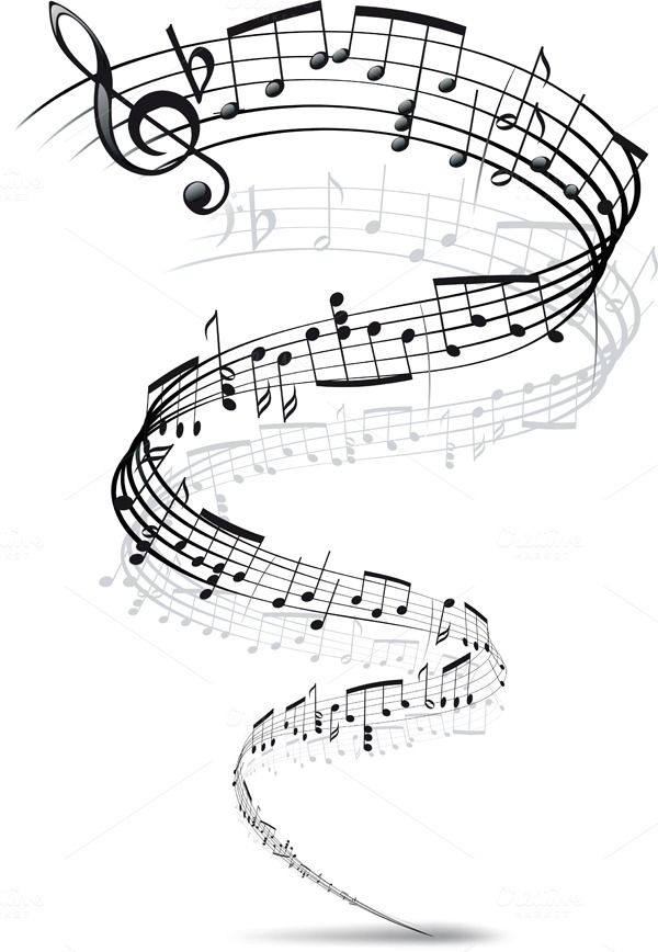 Music notes twisted into a spiral by sharpner on Creative