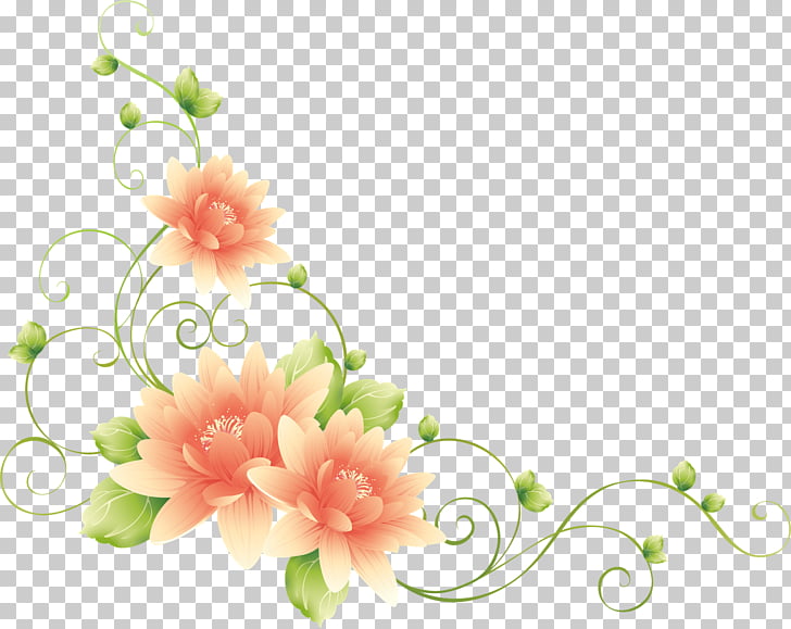 Flower Frames , kwiaty, pink and green flower illustration