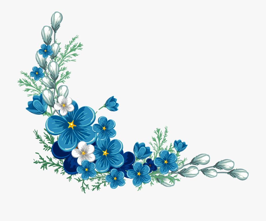 Blue flower border.