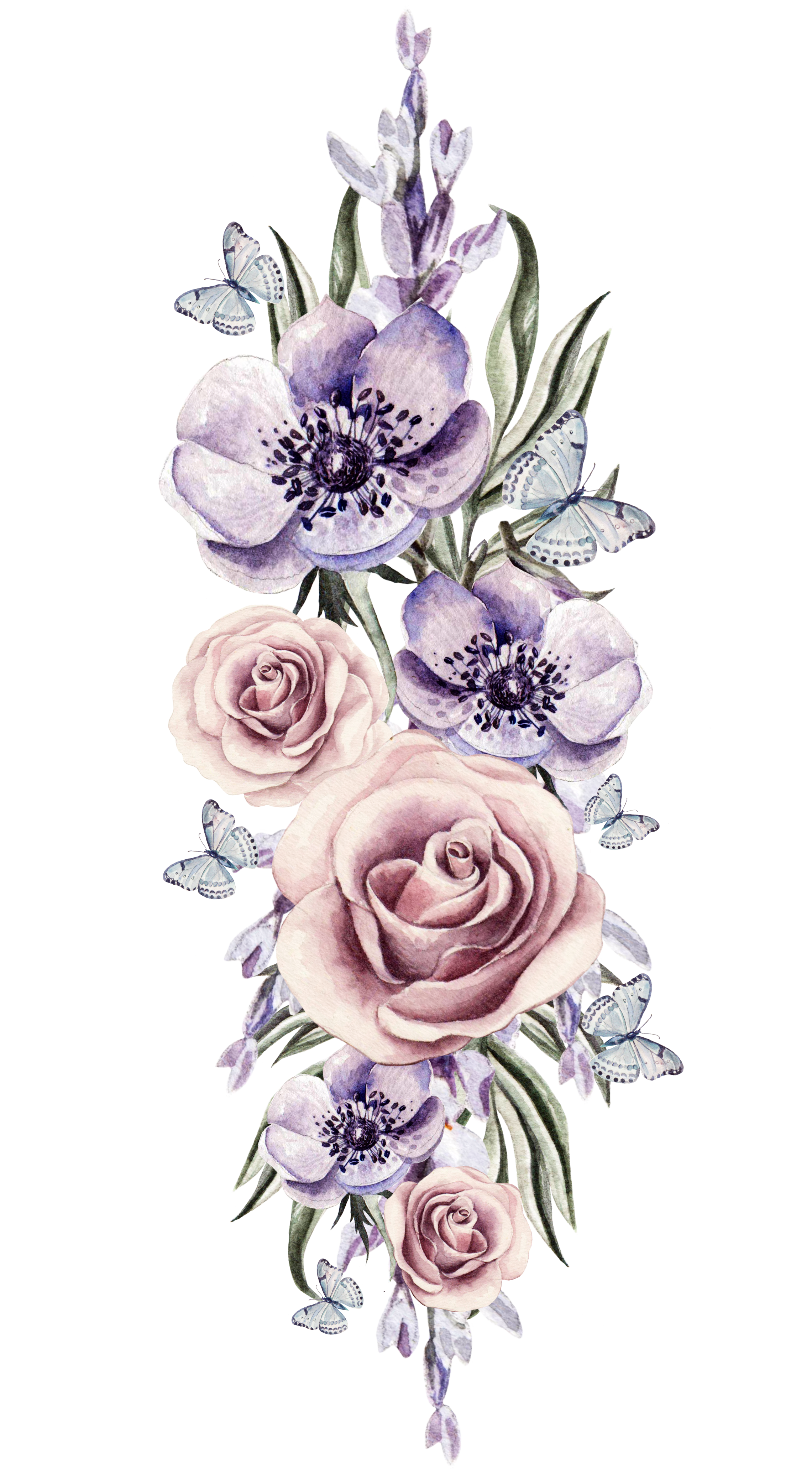 Watercolor Flowers Png, Vector, PSD, and Clipart With