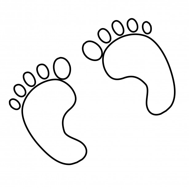 Footprints outline clipart.