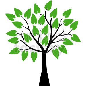 Vector tree with huge leaves clipart