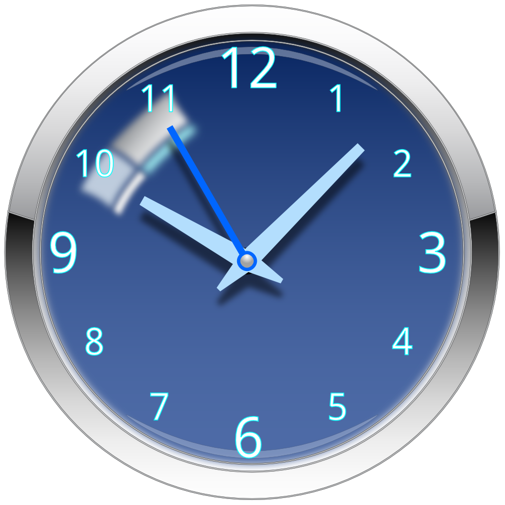 Blue clock clipart.