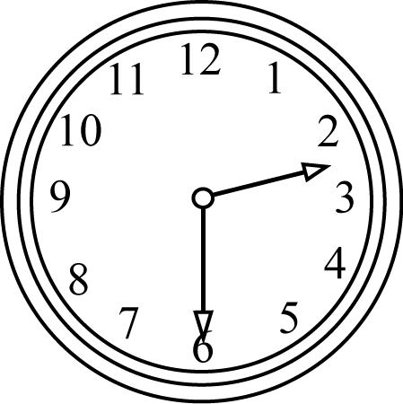 Black and White Half Past the Hour Clock Clip Art