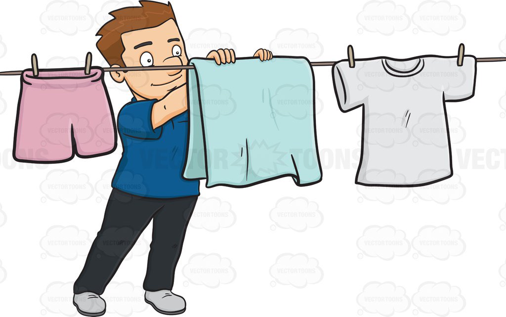 Hanging clothes clipart.