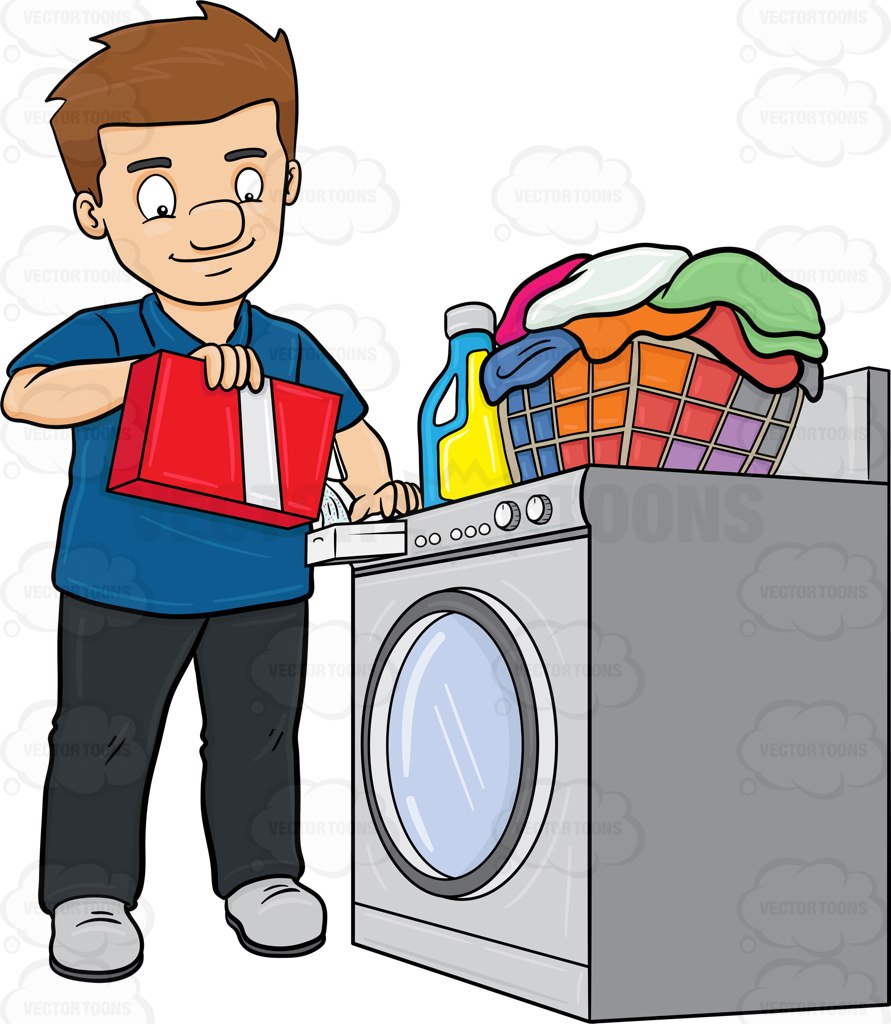 Doing laundry clipart.