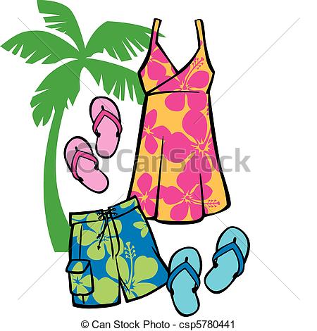 Summer season clothes clipart