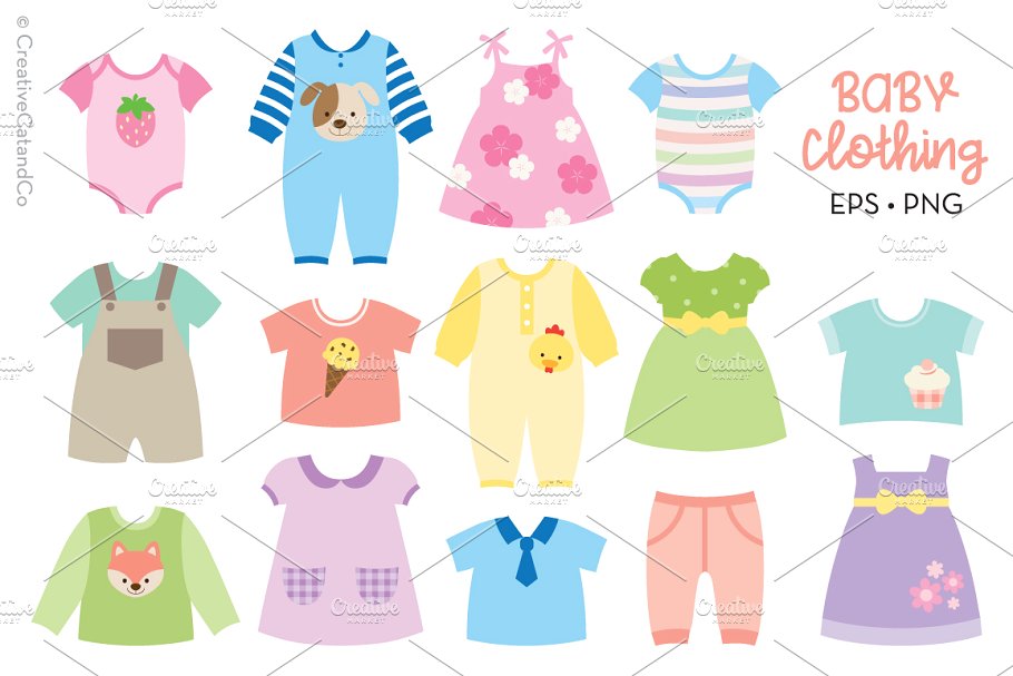Baby clothing vector.