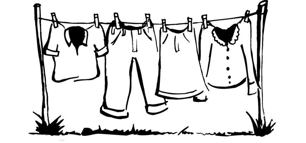 Clothesline Line Drawing