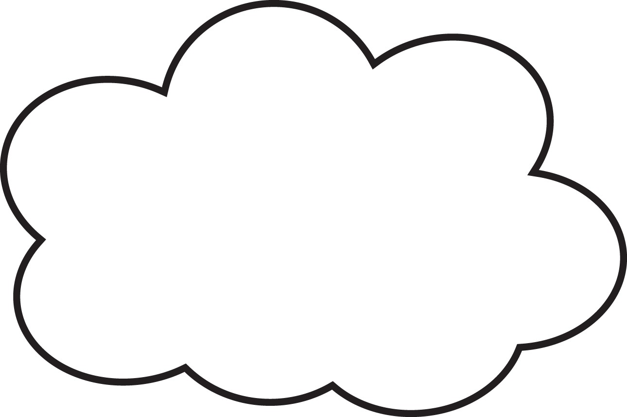 cloud clipart black and white