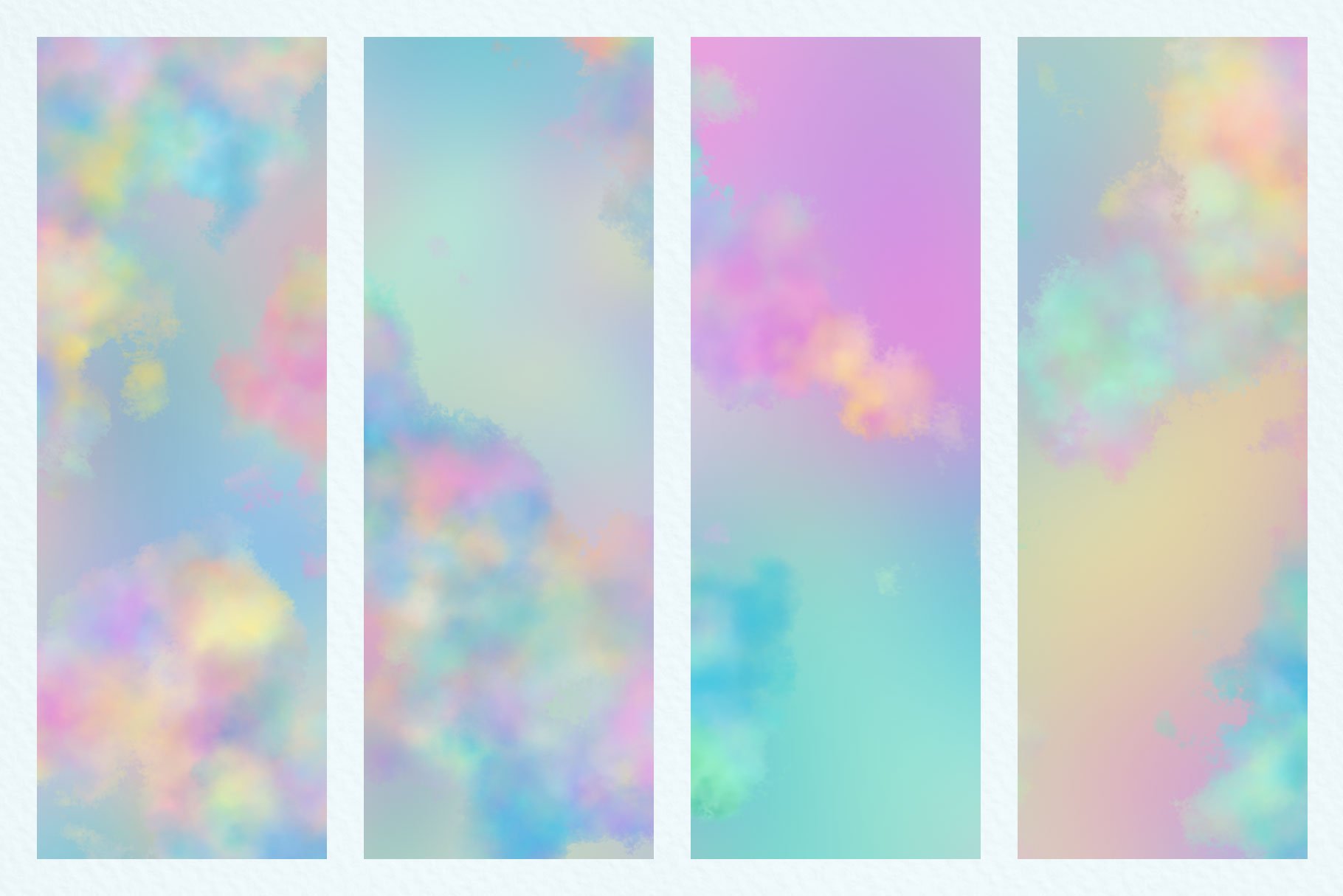 Pastel Watercolor Cloud Backgrounds Clipart
