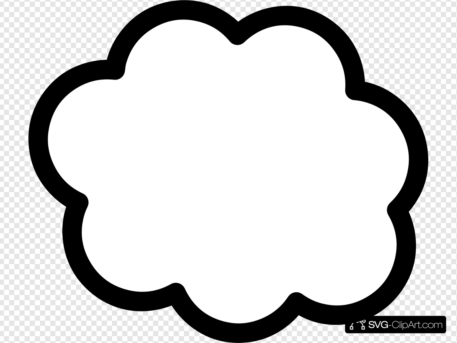Simple Cloud Outline Clip art, Icon and SVG