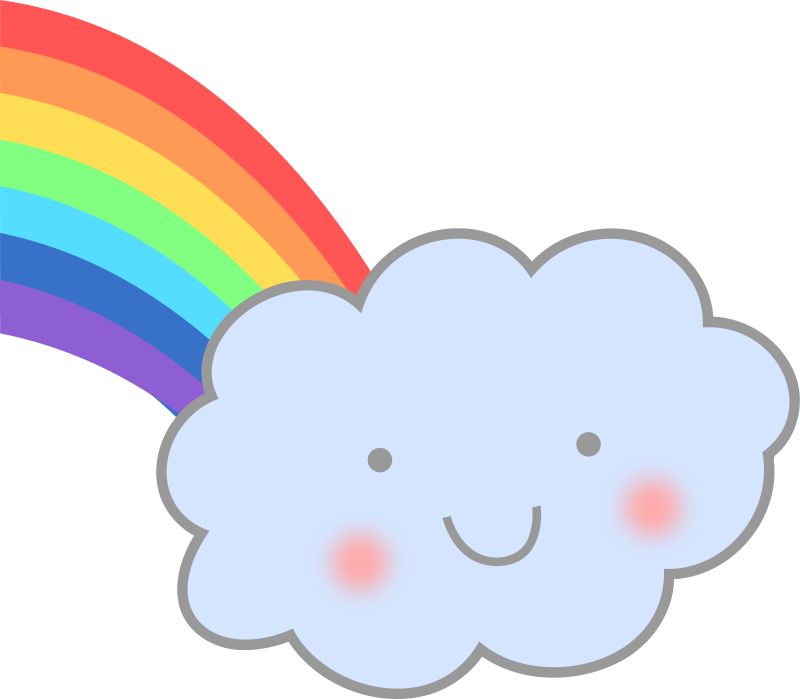 Happy cloud and rainbow Scrapbooking clipart