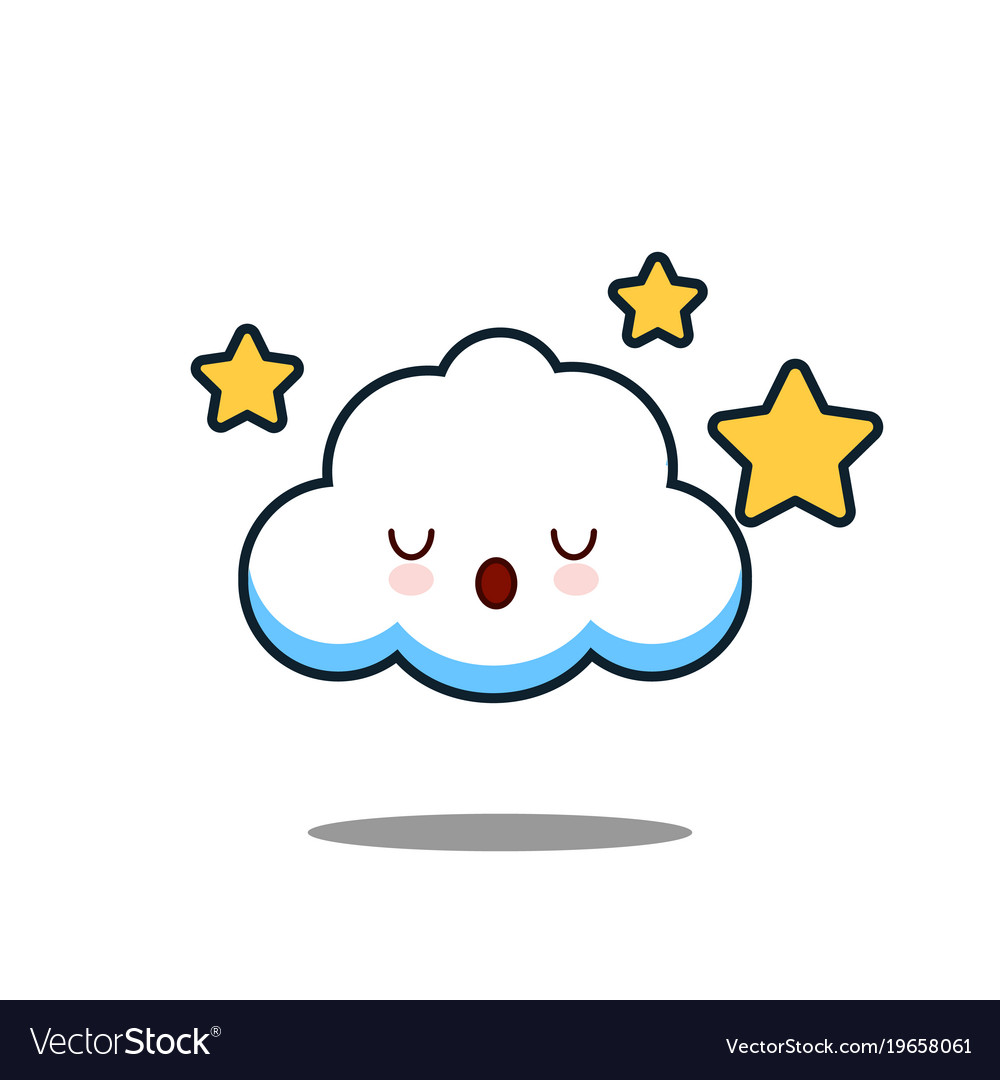 Cute cloud kawaii face design