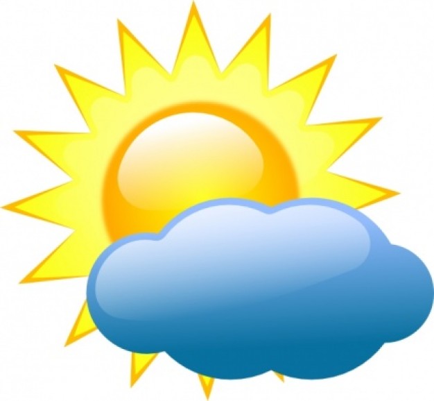 Free Weather Symbols Sun With Clouds, Download Free Clip Art