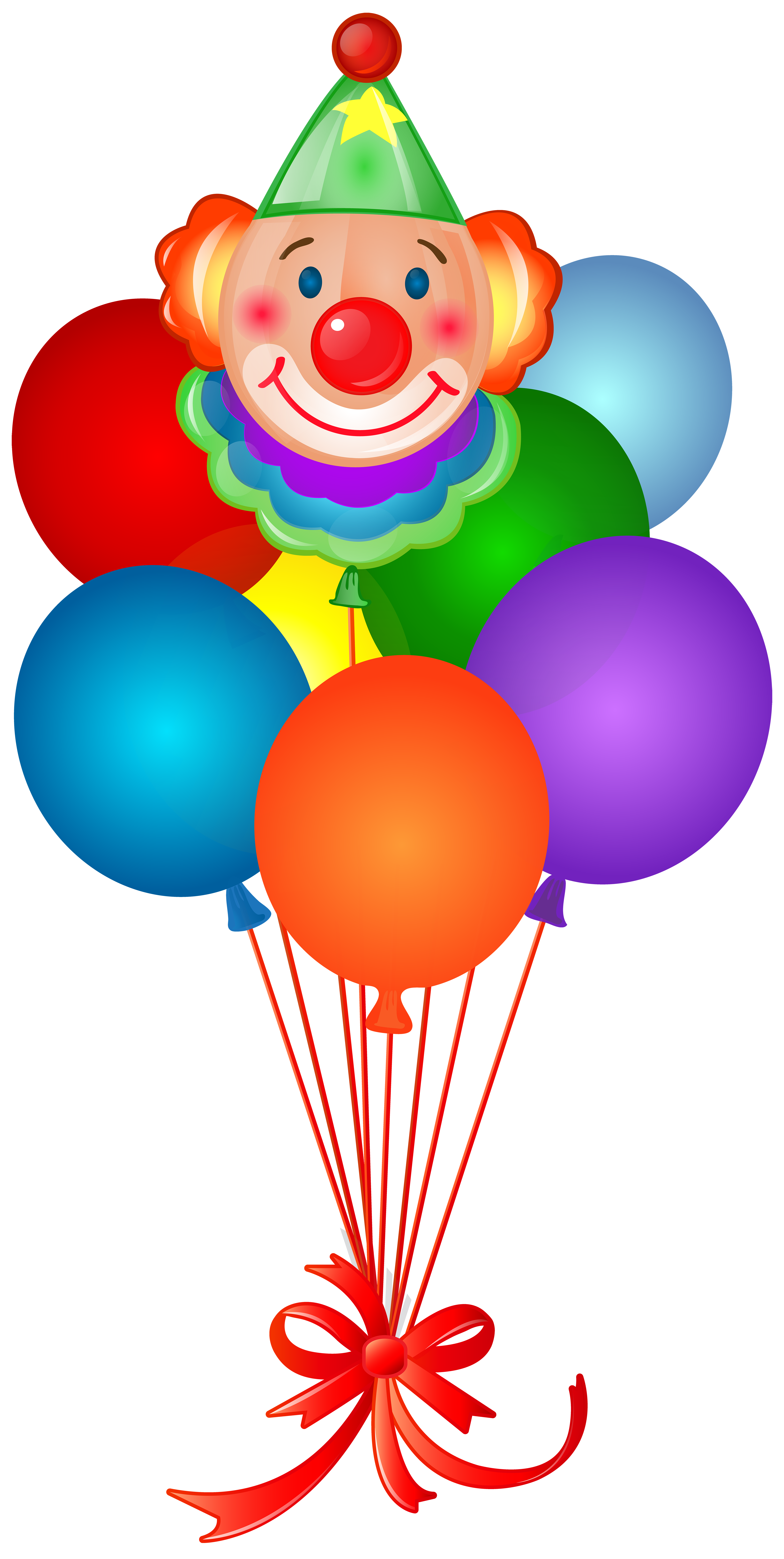 Birthday Balloons with Clown PNG Clip Art