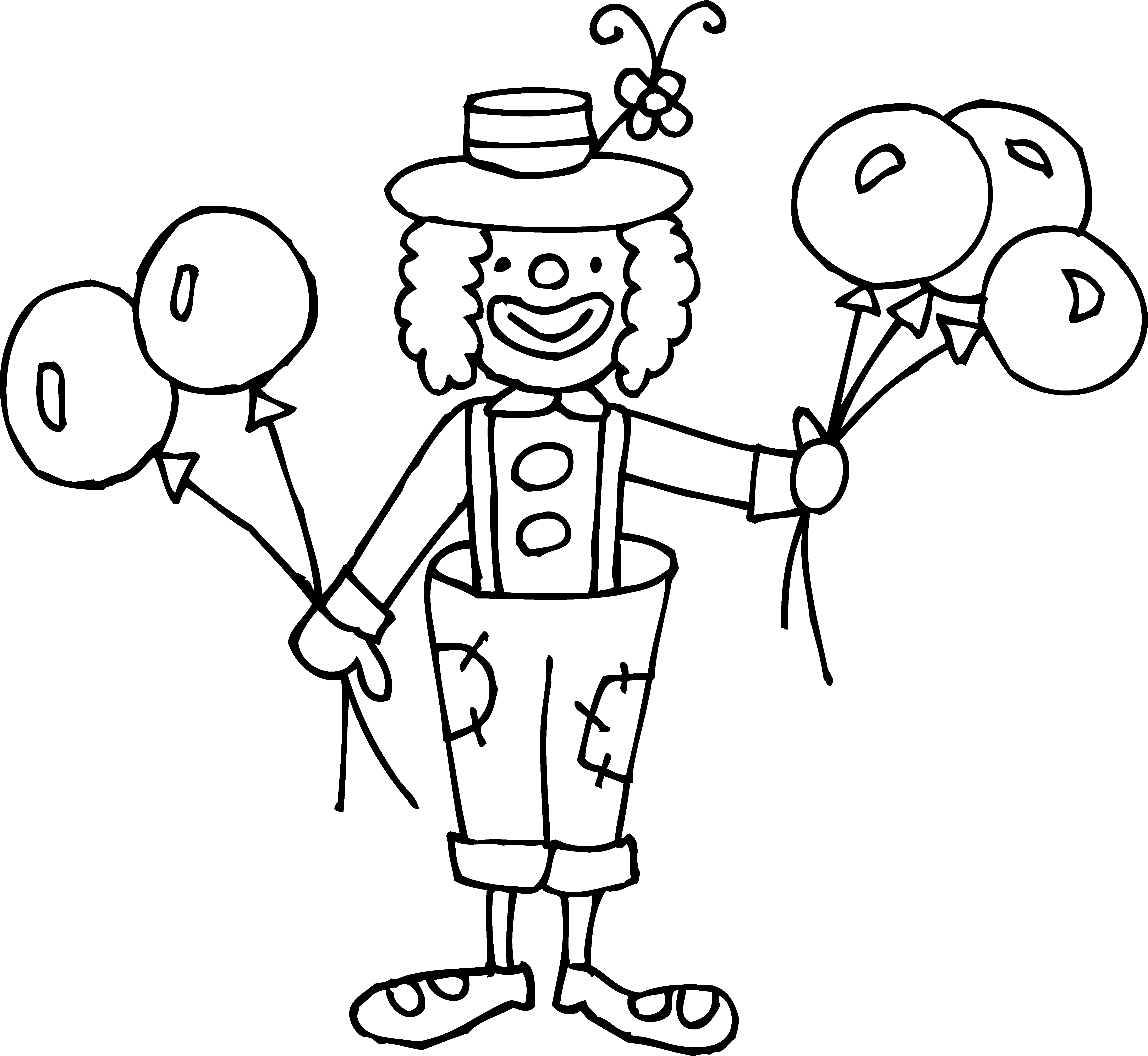 Silly Clown Coloring Page