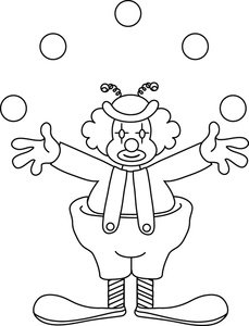 Clown clipart image clown juggling coloring page