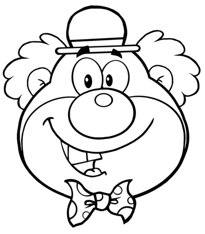 Funny Clown Head coloring page