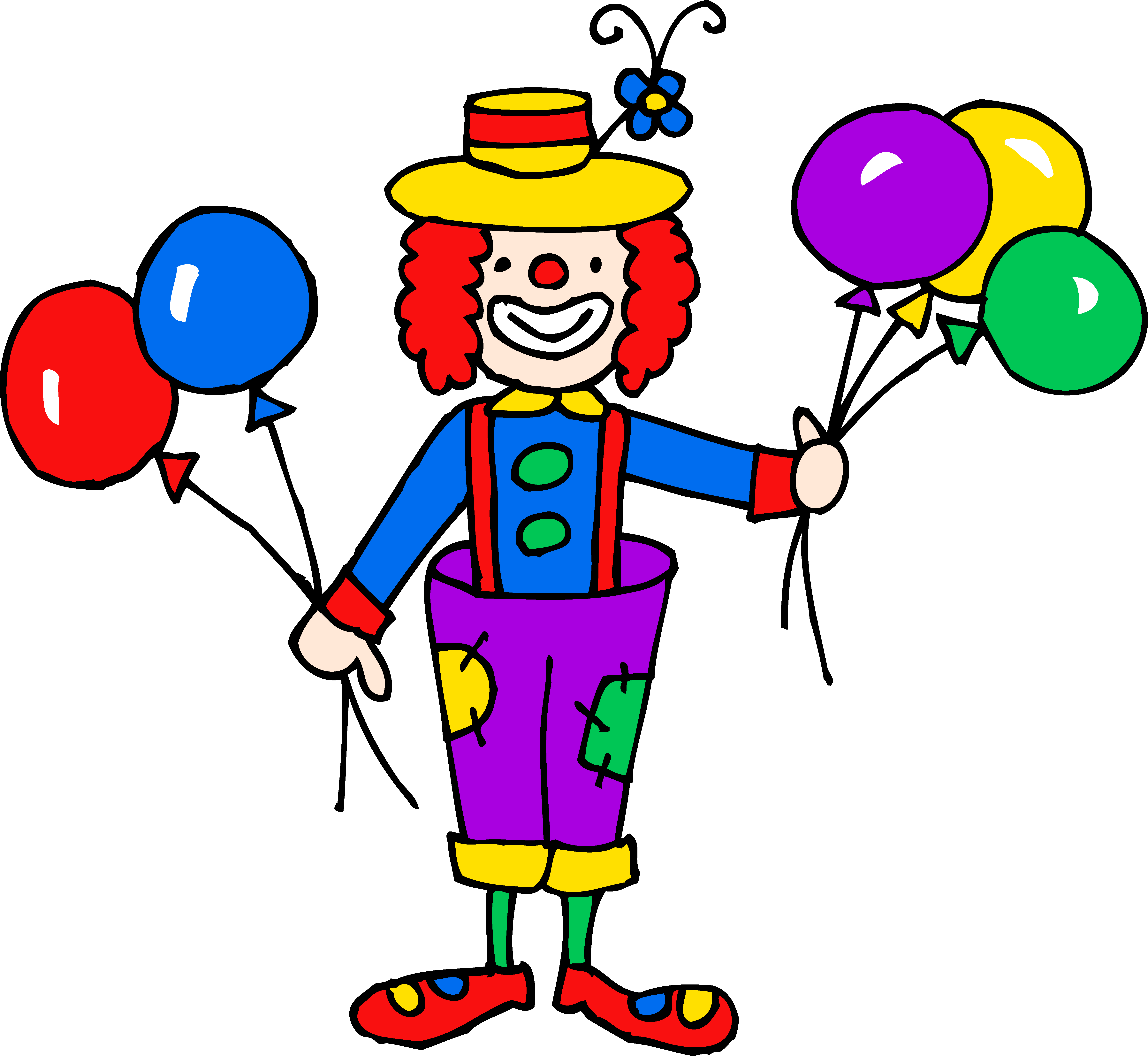 Cute Colorful Clown Clipart