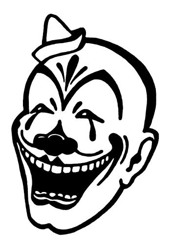 Evil clown tattoos.