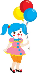 Girl clown clipart.