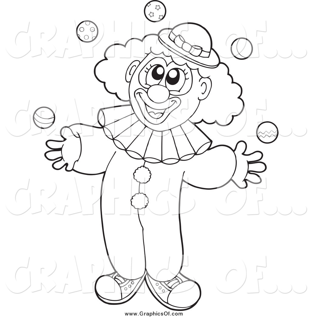 Clown clipart black and white