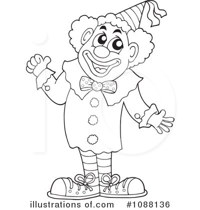 Clown clipart black and white