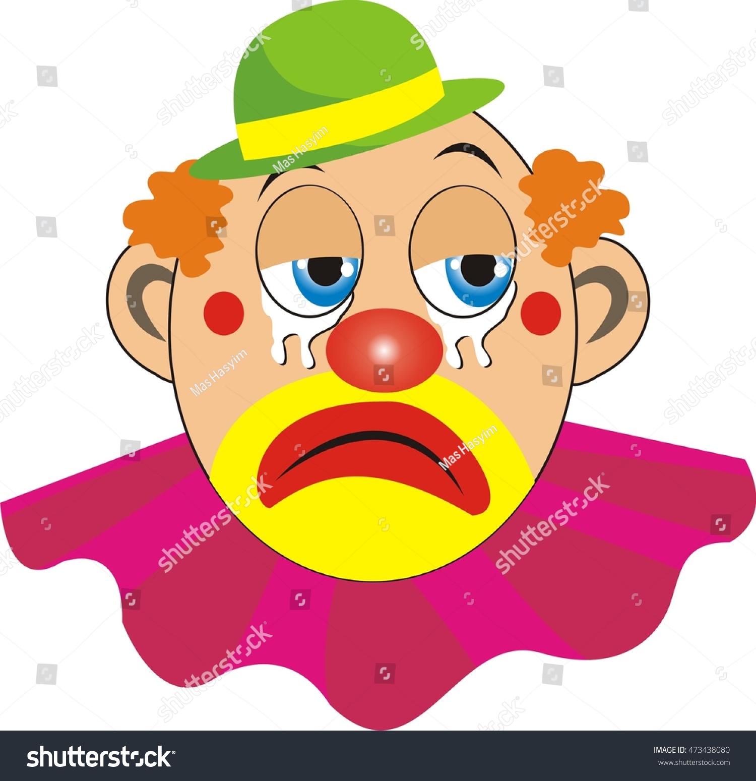 Sad clown clipart