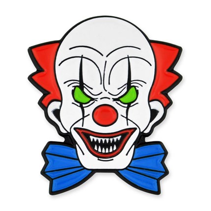 Scary clown pin.