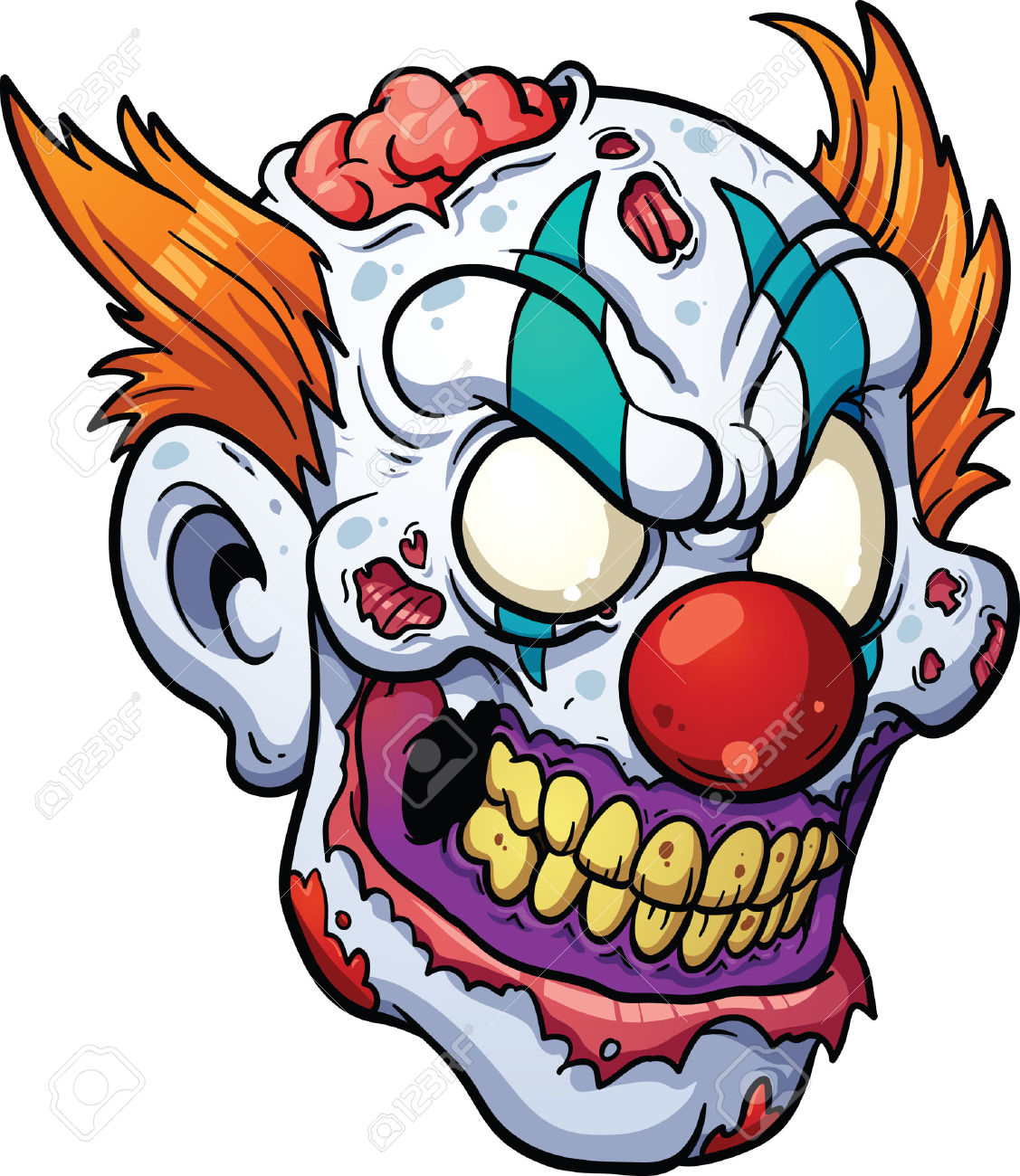clown clipart scary