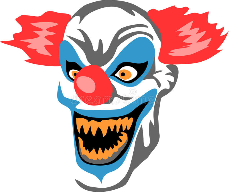 Scary clown clipart.
