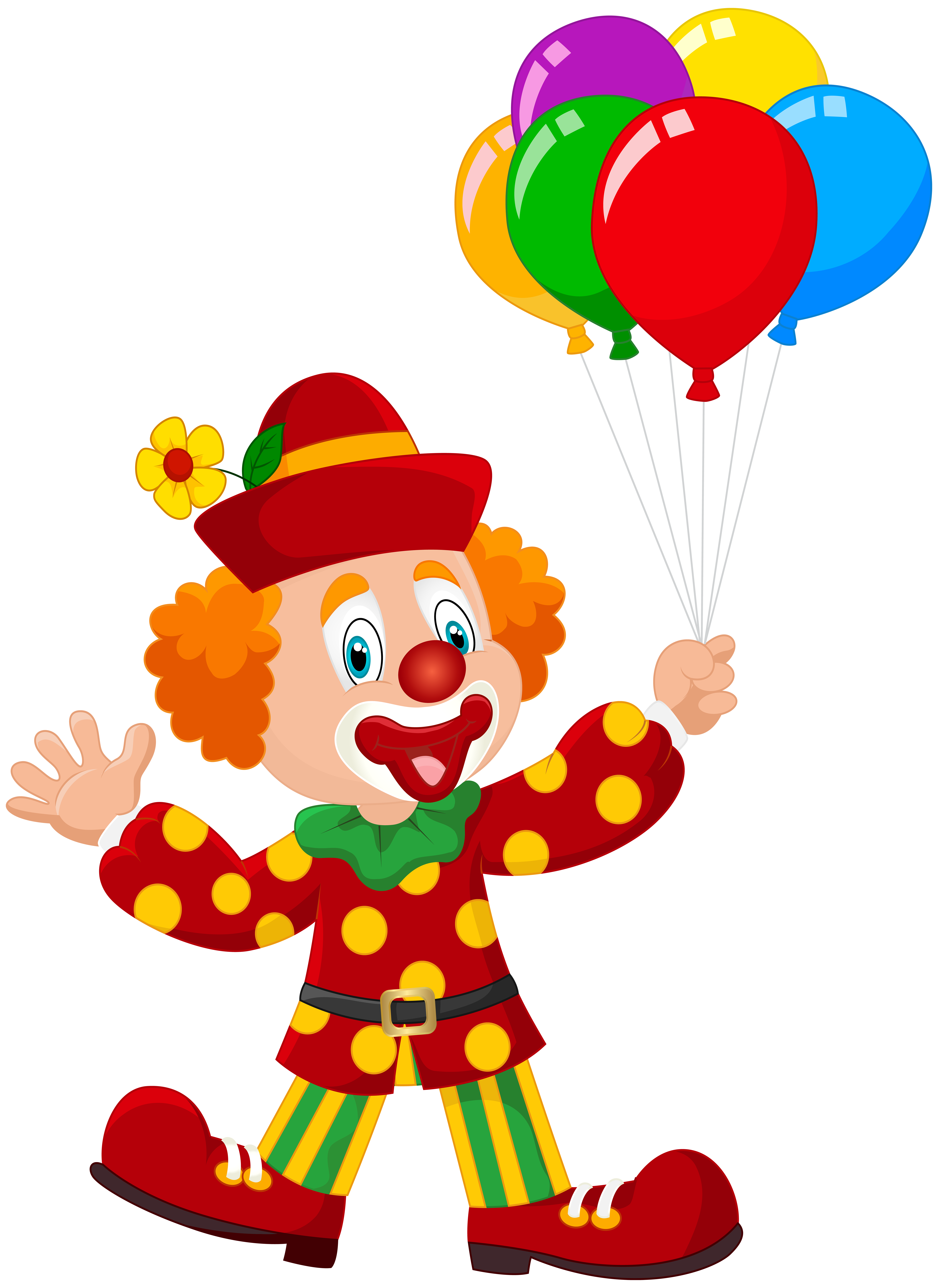 Clown with balloons.