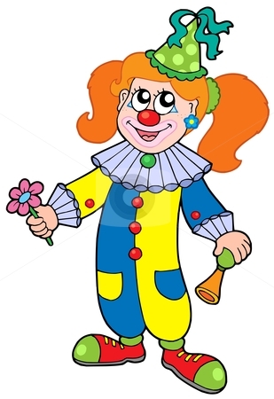 Cartoon clown girl stock vector