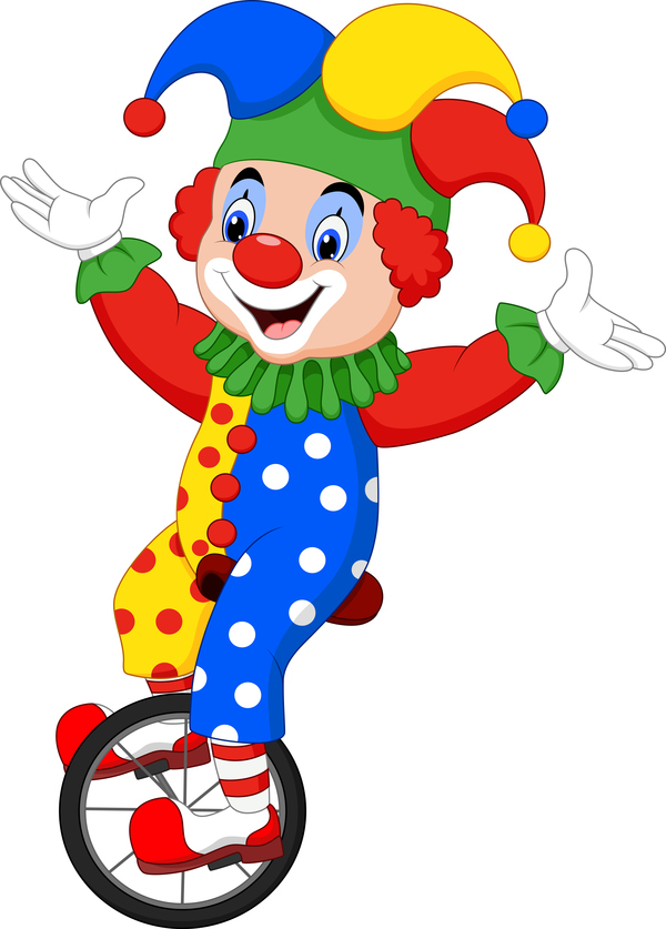Circus clown illustration vector set