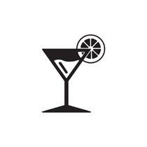 Cocktail clipart black and white
