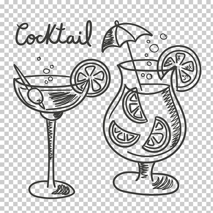 Cocktail Tequila Drawing Drink, Cocktails material, two