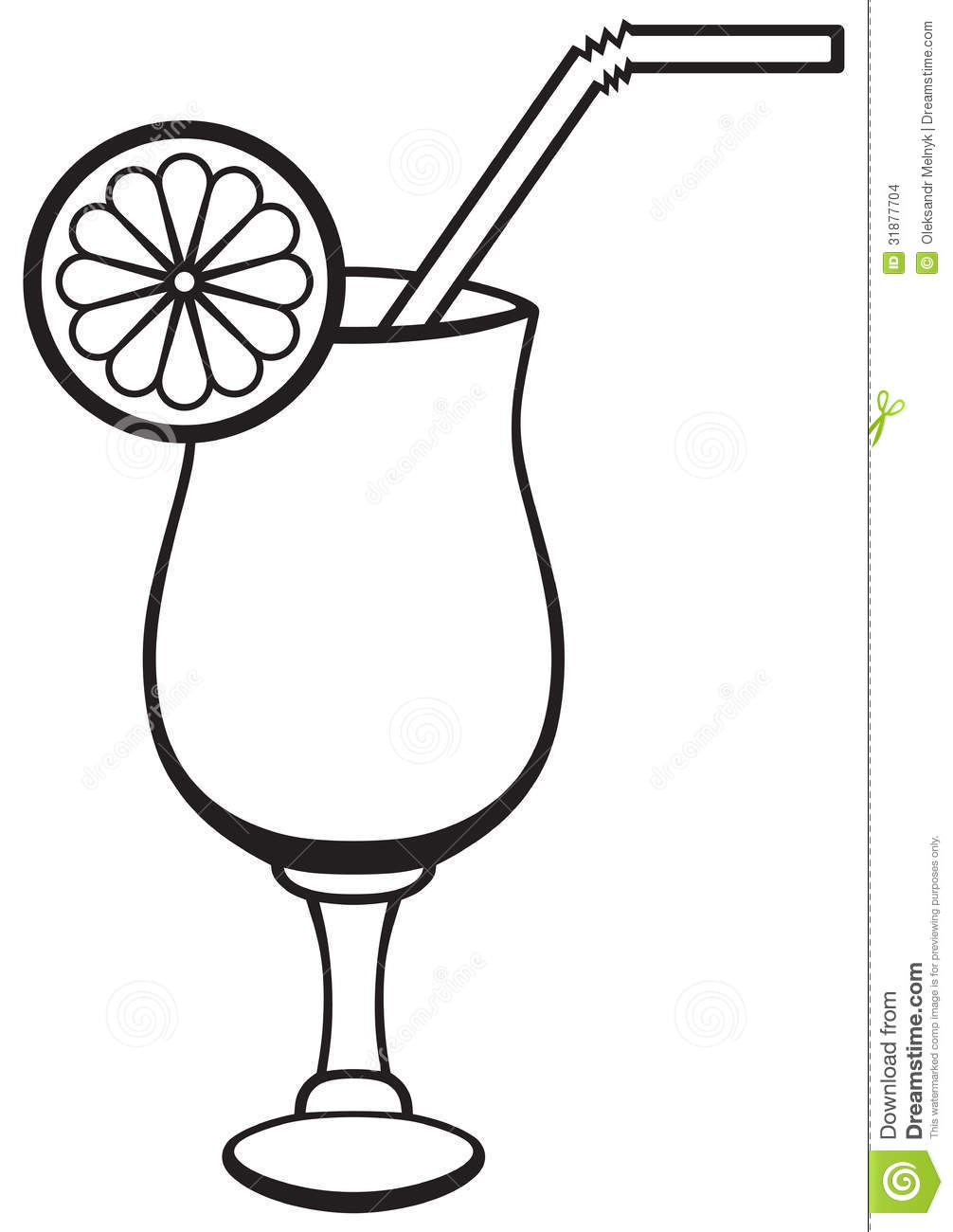 Martini glass drawing.