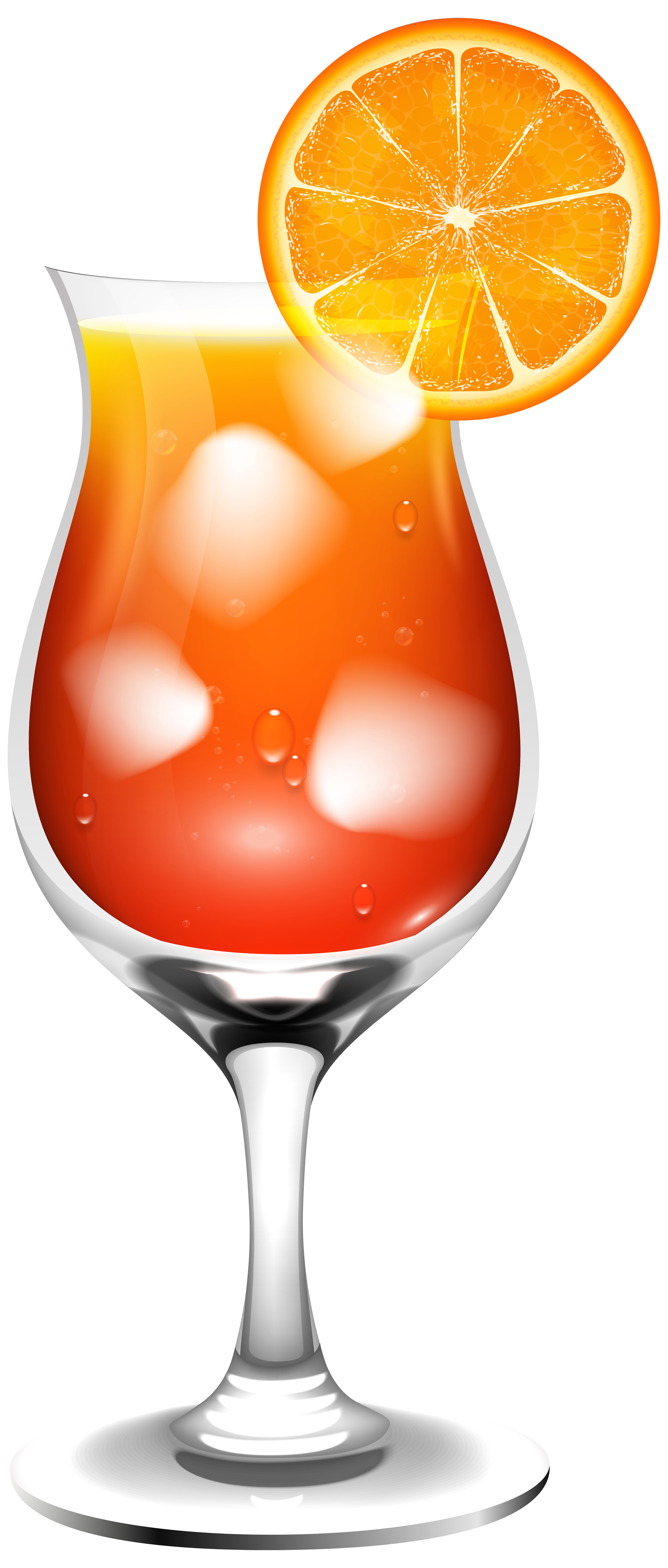 Orange cocktail transparent.