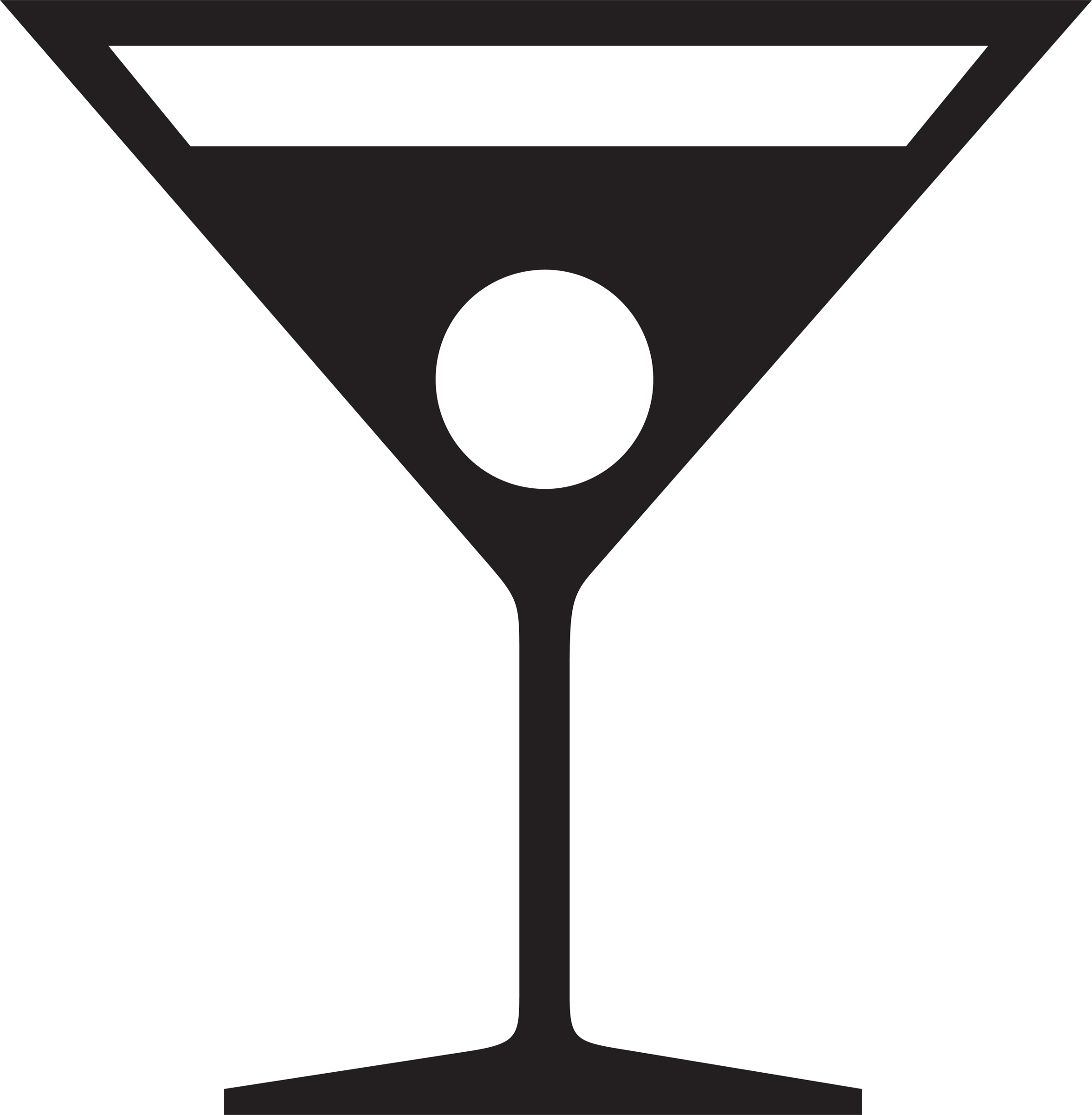 Martini glass cocktail.