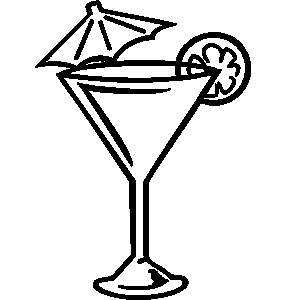 Cocktail clipart black and white