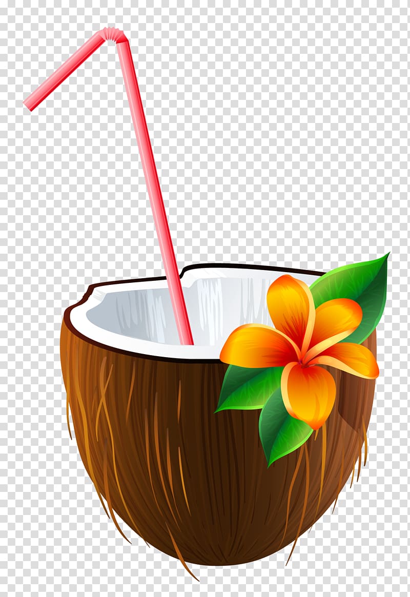 Coconut drink animated illustration, Cocktail Blue Hawaii