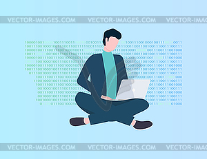 Program Coding, Man with Laptop, Programmer