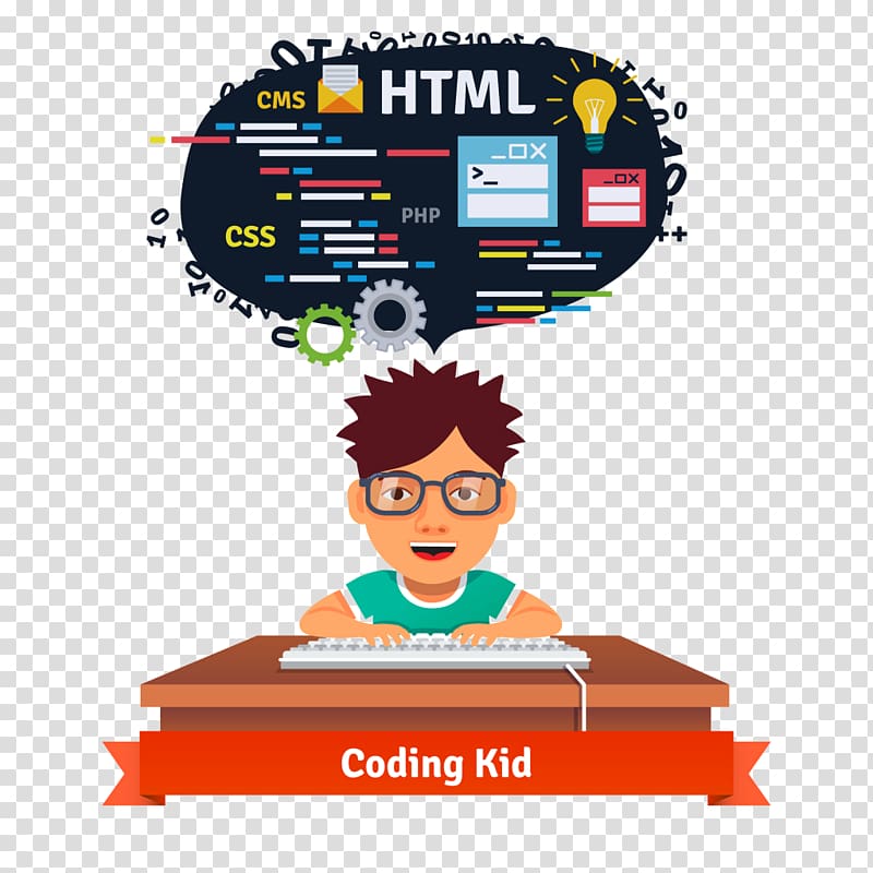 Coding kid illustration.