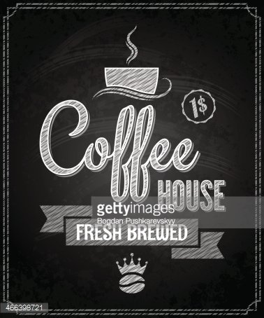 Coffee Menu Design Chalkboard Background stock vectors