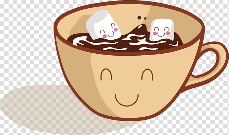 Coffee Hot chocolate Cartoon, Happy Coffee transparent
